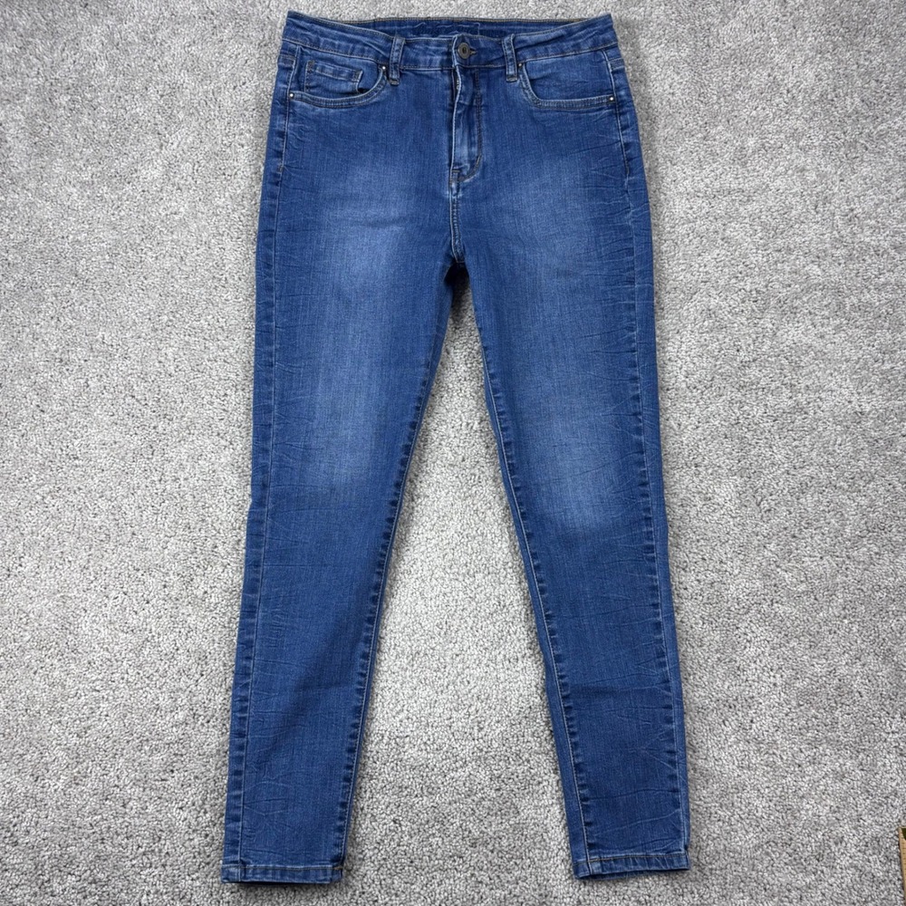 Funky Soul Womens Skinny Jeans Medium Wash‎ Blue Stretch Denim Size 29